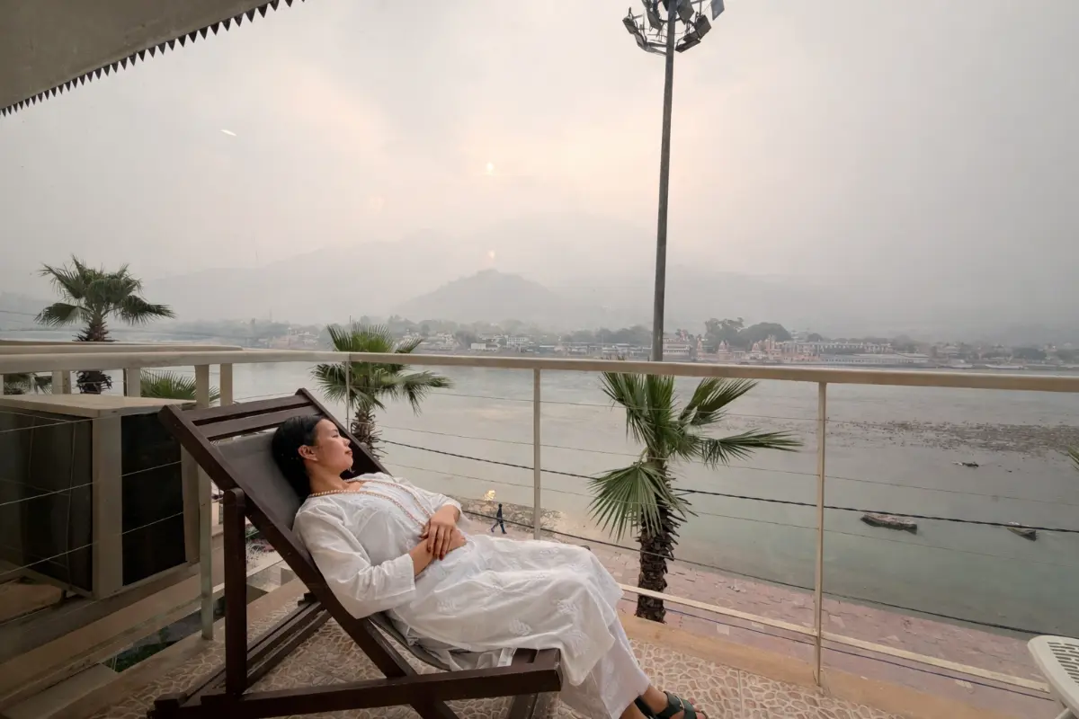 Premium Ganga View Room at Yog Niketan in Rishikesh India